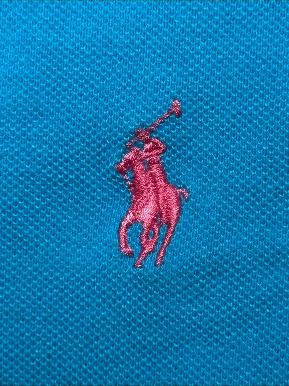 Ralph Lauren Men’s Medium Turquoise Polo with Pink Pony